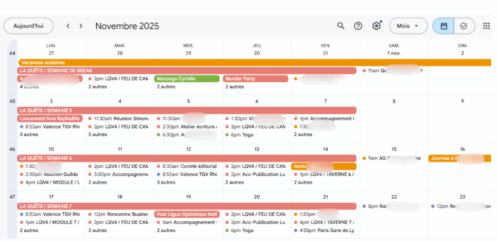 Google Agenda - panne planification optimisme